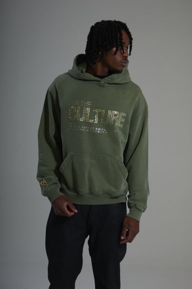 For The Culture Crystal Hoodie - Khaki Green | Luxury British Streetwear