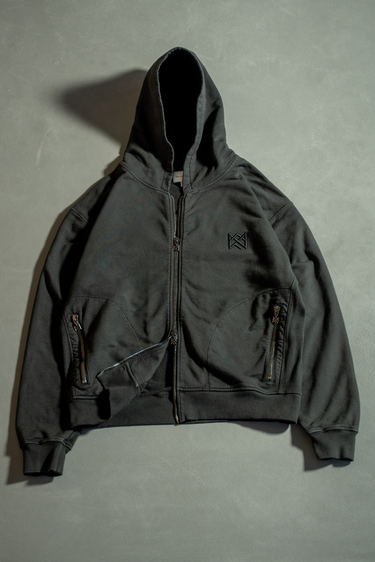 Royal Zip-Up Hoodie - Jet Black