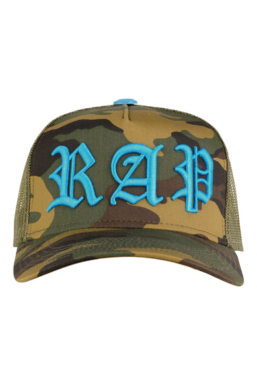 Real Artistic People - Rap Camo Trucker Cap - Blue