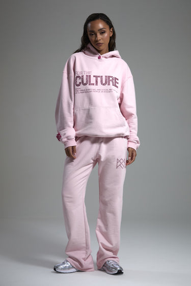 For The Culture Crystal Hoodie - Pink | Luxury British Streetwear