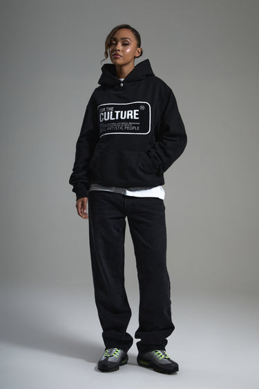 For the culture black chenille hoodie