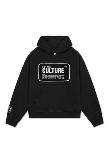 For the culture black chenille hoodie
