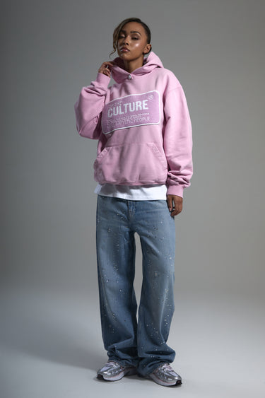 For the culture pink chenille hoodie