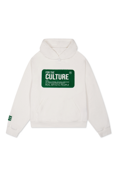 For the culture white chenille hoodie