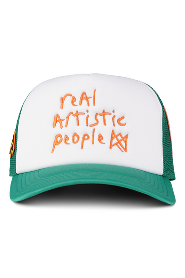 RealArtisticPeople Badge Trucker Cap - Forest Green