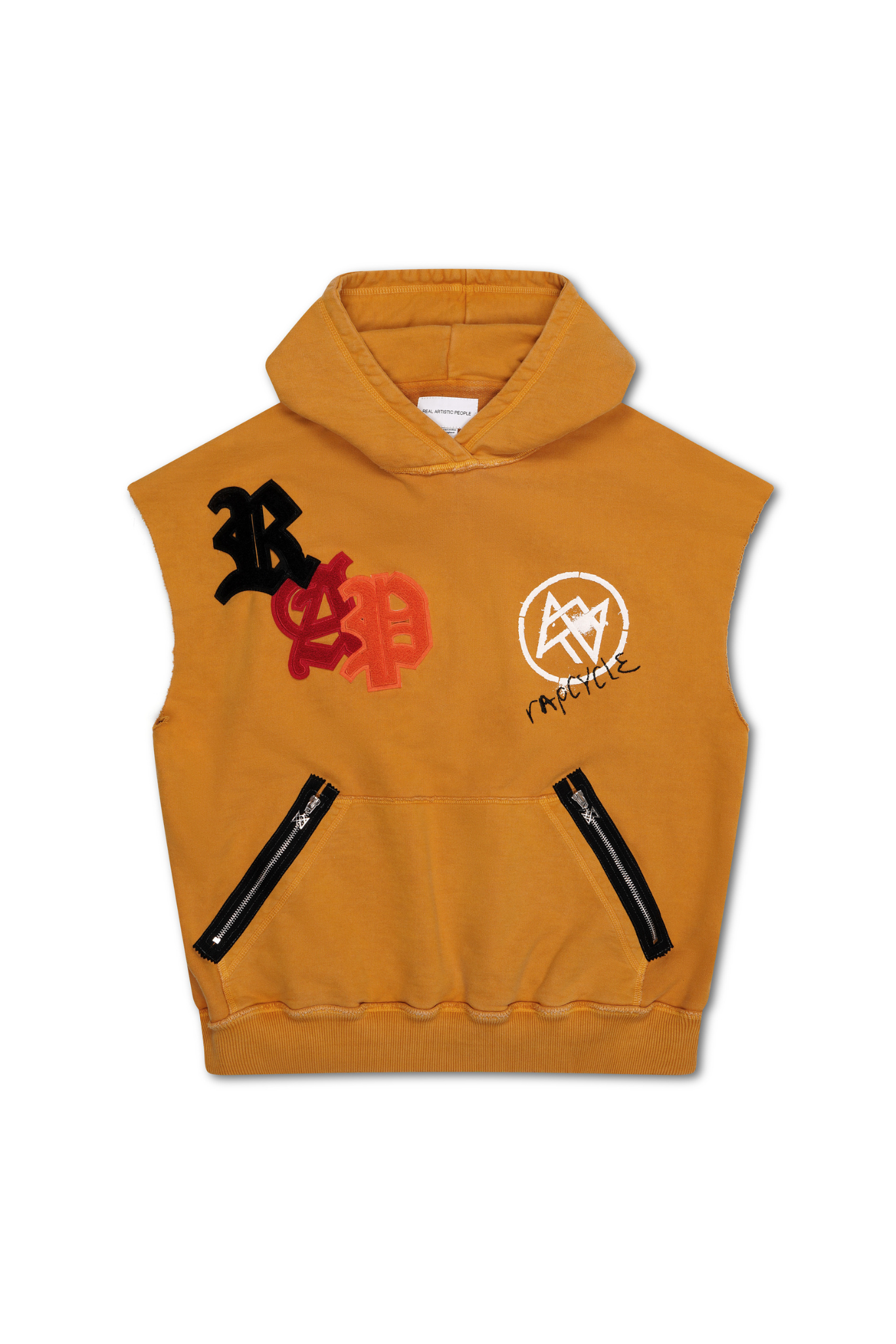 Orange sleeveless hoodie online