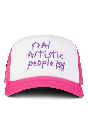 RealArtisticPeople Badge Trucker Cap - Raspberry Pink