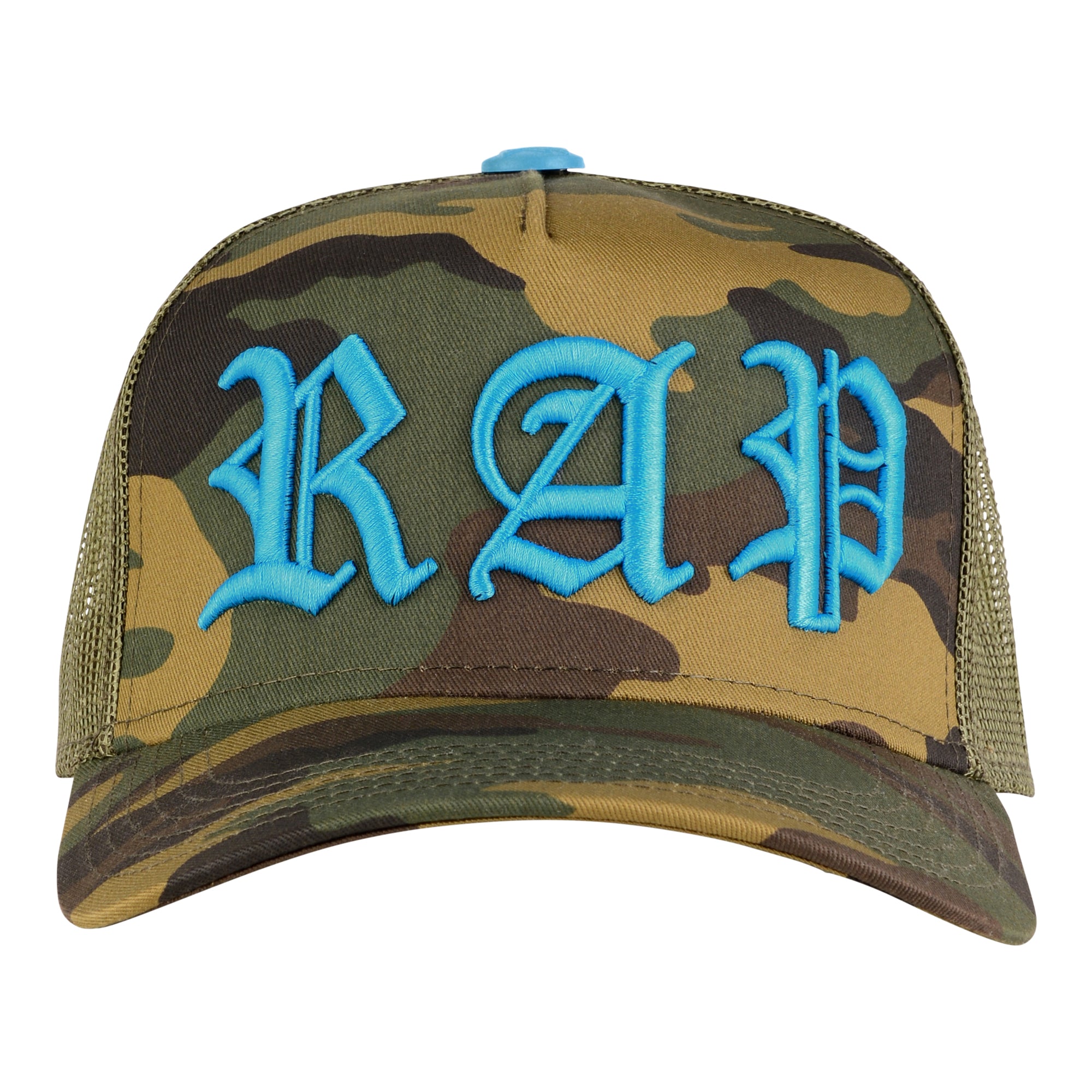 Real Artistic People | Rap Camo Trucker Cap - Blue β realartisticpeople