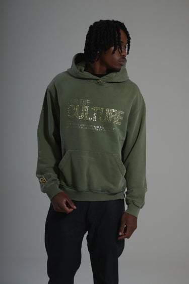For The Culture Crystal Hoodie - Khaki Green | Luxury British Streetwear