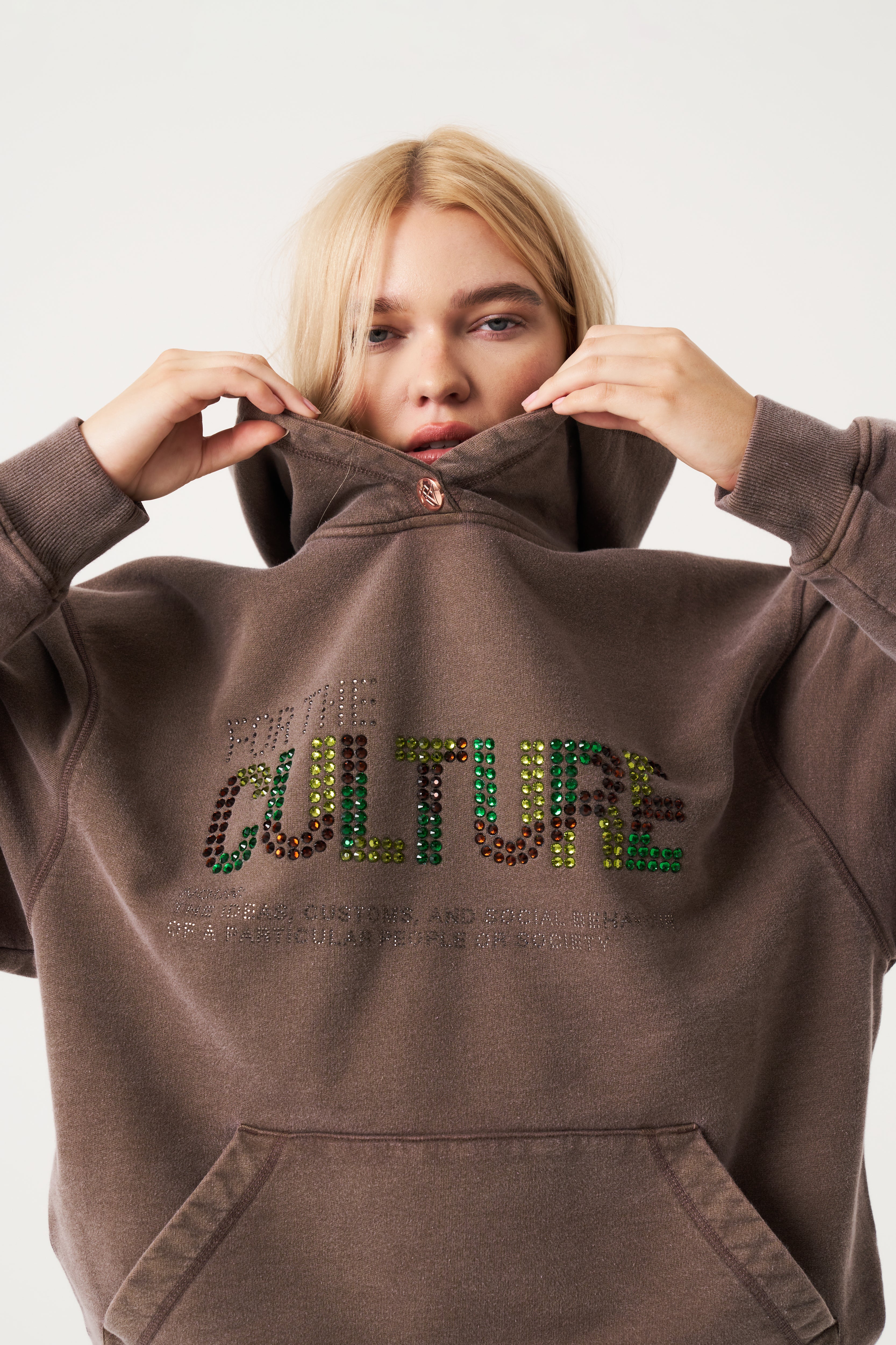 For The Culture Crystal Hoodie - Chocolate Brown