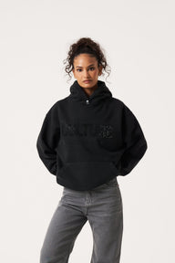 For The Culture Crystal Hoodie - Jet Black | Luxury British Streetwear