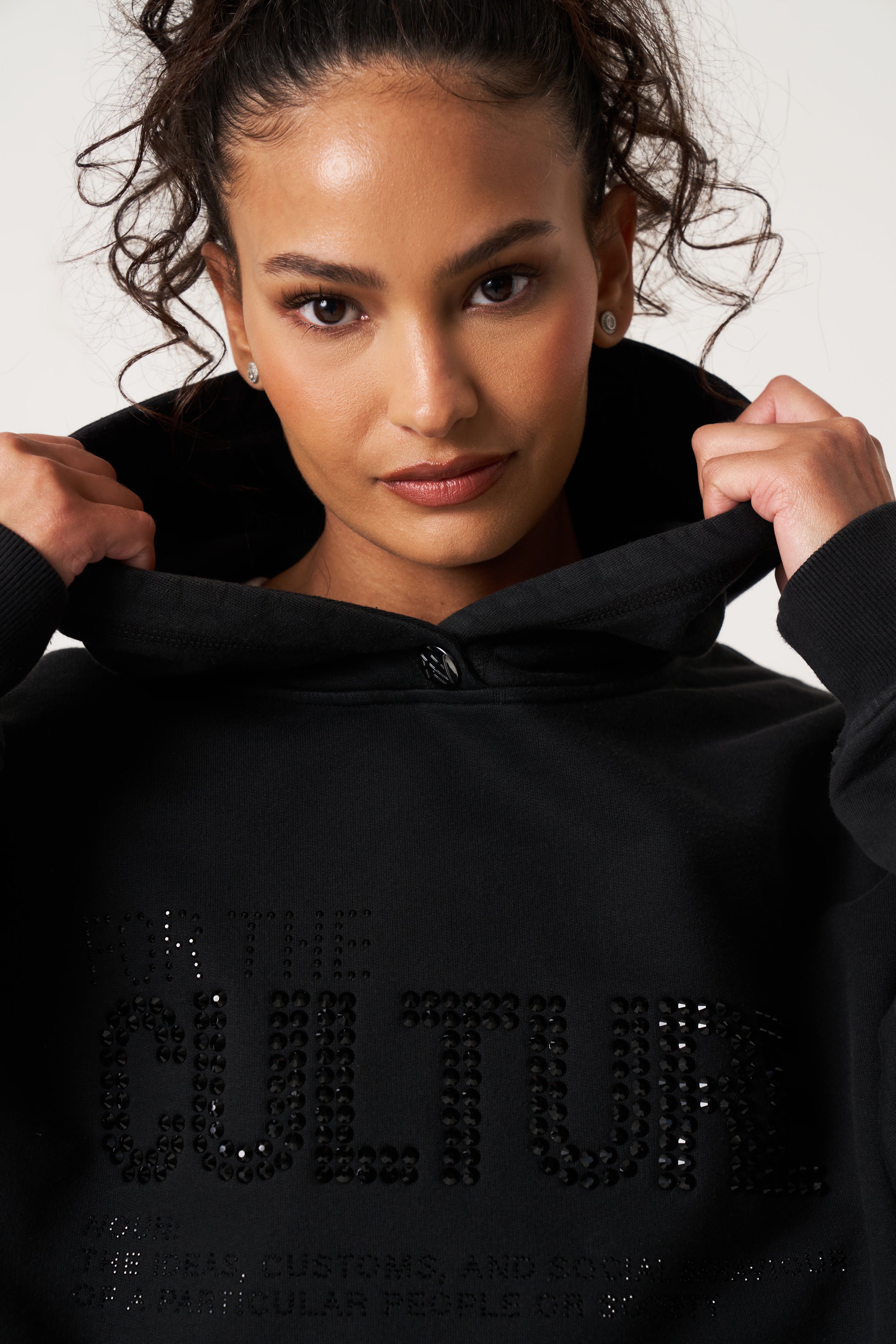 For The Culture Crystal Hoodie - Jet Black