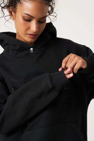 For The Culture Crystal Hoodie - Jet Black | Luxury British Streetwear