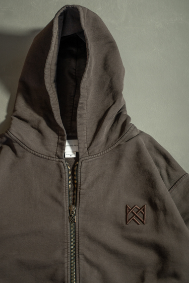 Royal Zip-Up Hoodie - Coffee Brown
