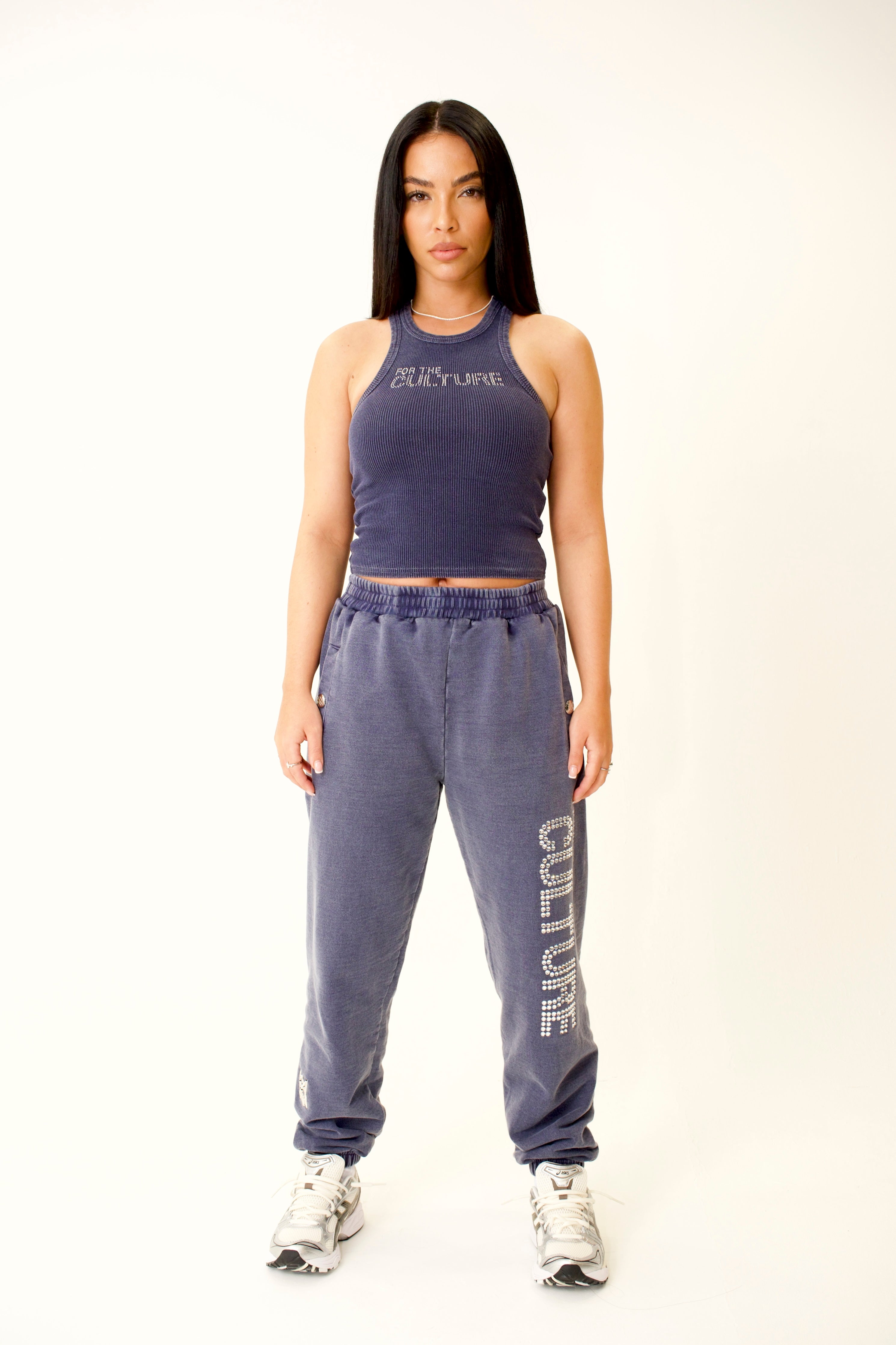 For The Culture Crystal Sweatpants - Navy