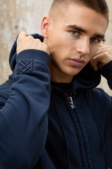 Prince Zip Through Hoodie - Navy Blue