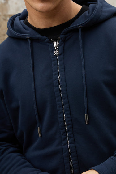 Prince Zip Through Hoodie - Navy Blue