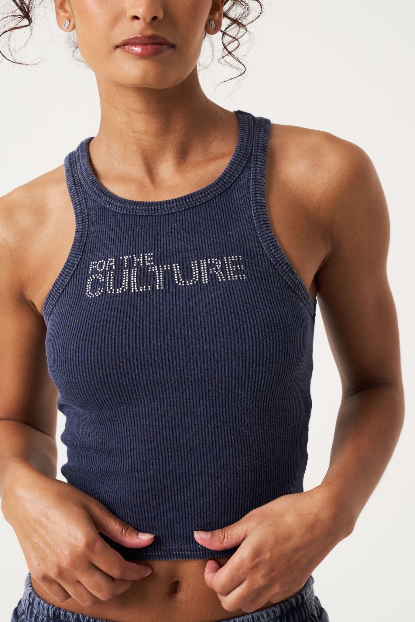 For The Culture Crystal Tank Top - Navy Blue