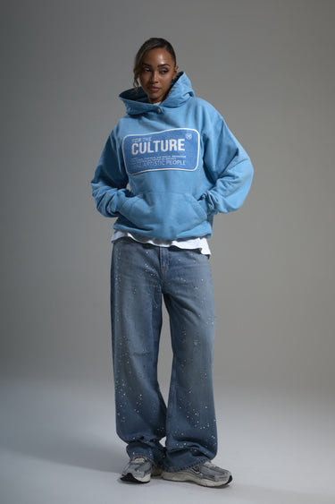 For the culture blue chenille hoodie 