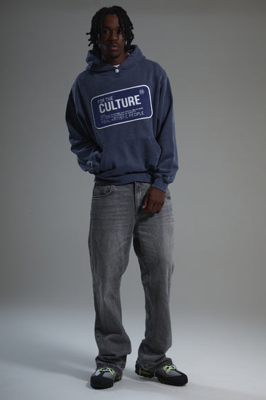 For the culture navy chenille hoodie 