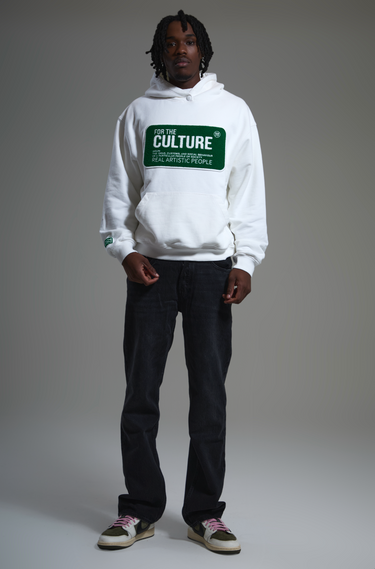 For the culture white chenille hoodie 