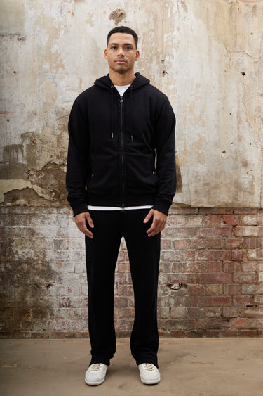 Prince Zip Through Hoodie - Black
