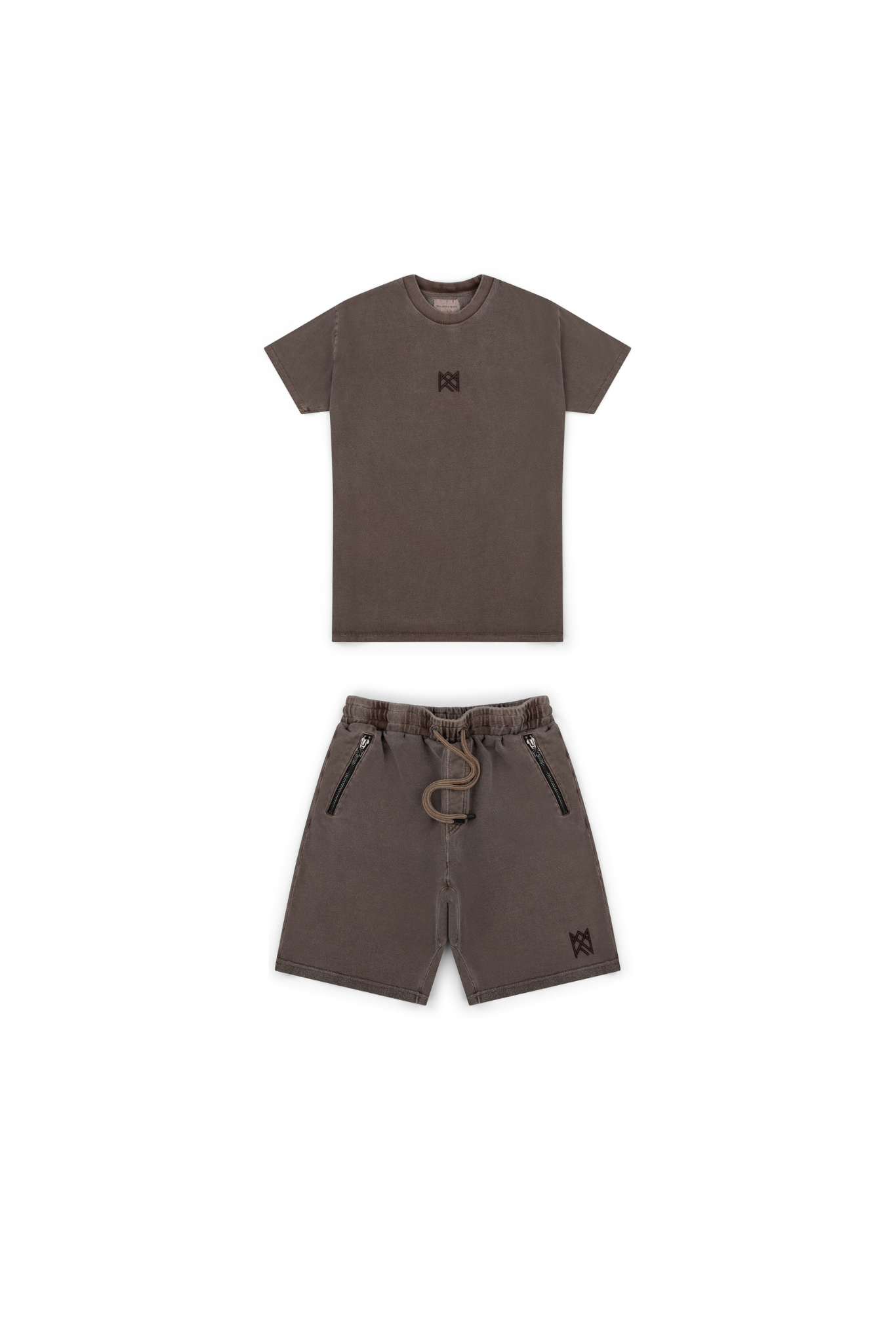 Real Artistic People - Oversized Heir Tee and Shorts Set - Vintage Chocolate