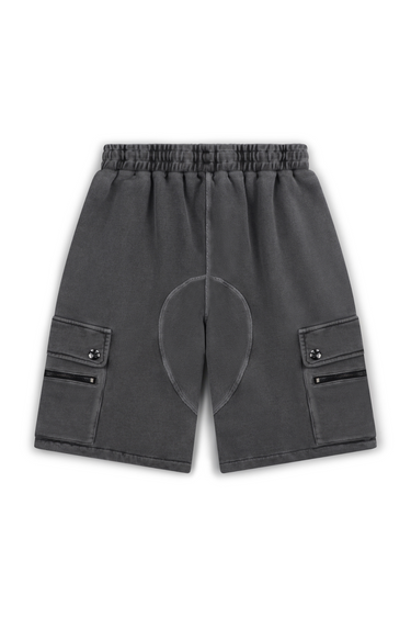 RealArtisticPeople Badge Cargo Shorts - Charcoal Grey