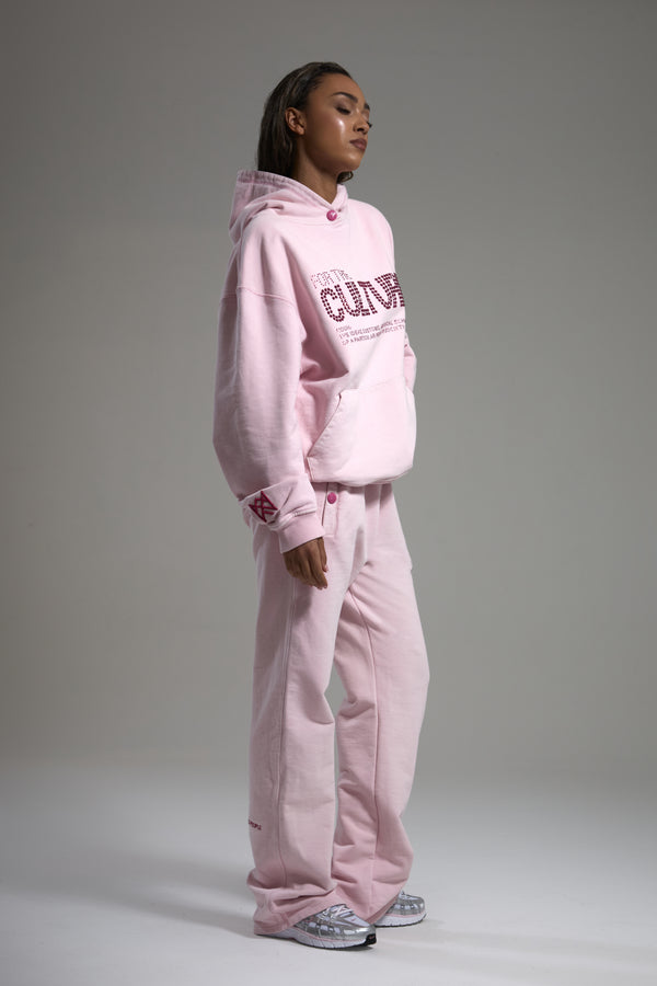 For The Culture Crystal Hoodie - Pink | Luxury British Streetwear