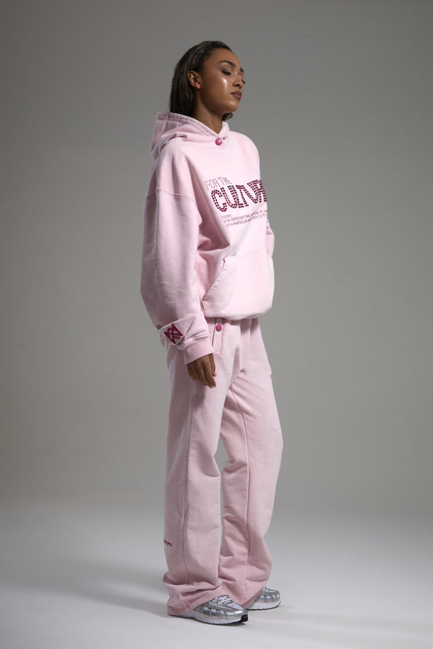 For The Culture Crystal Hoodie Pink by Real Artistic People